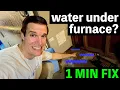 Water under furnace when AC runs How to unclog AC drain pipe in 1 minute