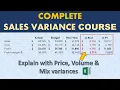 The Complete Sales and Profit Variance Analysis Course Price Volume Mix impact on Profitability