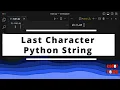 How to get Last Character in Python String