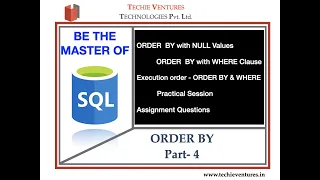 SQL-Order By-Part - 4 NULL Values WHERE Clause Interview Questions Practical Session
