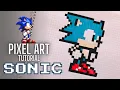 Pixel Art Tutorial Drawing SONIC Step by Step