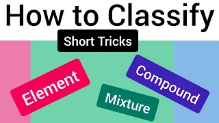 How to Classify Elements Compounds Mixture with SHORT TRICK