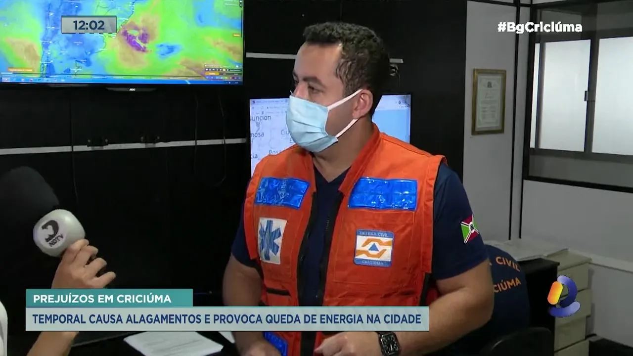 Defesa Civil de Criciúma foi acionada para 25 ocorrências durante o temporal