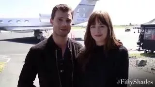 Jamie Dornan Dakota Johnson Facebook Message from the Fifty Shades Darker Set