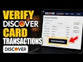 How to Verify Your Credit Card Transactions with Discover - Step By Step