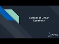 System of Linear Equations