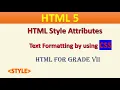 Style Attribute in HTML 5