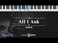 Download Lagu All I Ask - Adele (KARAOKE PIANO - ORIGINAL KEY)