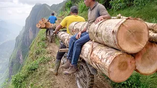 Riding the Most Risky Log Transport Bikes of Indonesia
