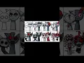 Incredibox Sprunki Coloring Pages Wenda x Gray - Phase 1 to Phase 8