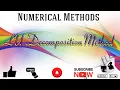 LU Decomposition Method Triangularization Method Numerical Methods