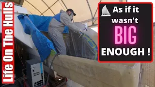 Catamaran Hull Extension Layup – Part 1 – CATAMARAN BUILD Ep228