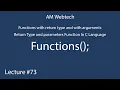 function parameters and return type parameters and return type function in c language LEC