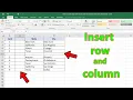 How to insert rows and columns in excel