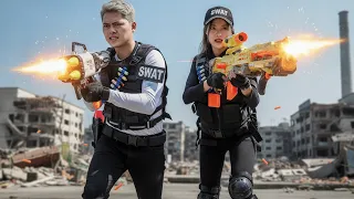 Nerf Gun War : Combatant SWAT Nerf Guns Fight Against The Black Talon Network's Tactical Base