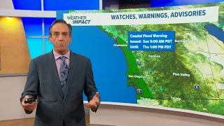 High tides trigger flood warnings along the San Diego coast