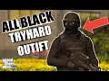 ALL BLACK Black Joggers Tryhard Outfit - GTA V Online