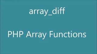 Array difference PHP Array Function
