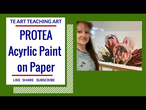 Download MP3 Painting PROTEA with Acrylic on Paper