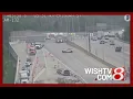 Cut gas line shuts down multiple lanes of I-465