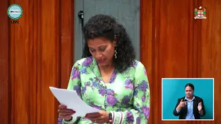 Minister for Information, and Environment and Climate Change Hon. Lynda Tabuya updates Parliament