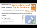 Downloading and installing Garmin BaseCamp on a Windows PC