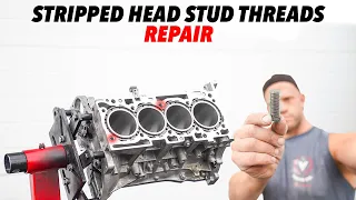 HOW TO REPAIR STRIPPED CYLINDER HEAD STUD THREADS 4B11T