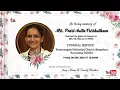 Funeral Service of Mrs Pearl Anita Purshotham 09 DEC 2021 10 30 AM LIVE