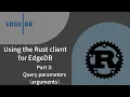 Using the Rust client for EdgeDB 3 Query parameters arguments