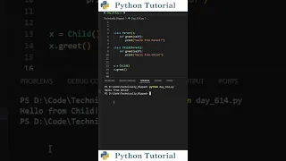 Class Inheritance Method Overriding Python Tutorial