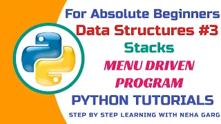 Stacks Data Structure in Python Menu Driven Program Explained Class 11 12 CS