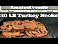Smoking Confit Turkey Necks - 30 LB BBQ Cook on the Workhorse Pits 1975
