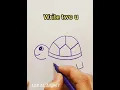 How to draw a turtle with alphabets Draw so cute turtle for kids