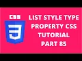 List Style Type Property CSS CSS Tutorial Part 85
