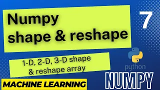 Shape and Reshaping Arrays machine learning Python NumPy Tutorial for Beginners