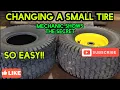 How to mount a small riding mower tire Very easy method