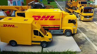 Bruder Toy Truck Trouble! DHL Toy Truck Kids Show Action!