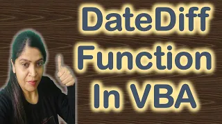 DateDiff Function in VBA Excel VBA Tutorial in Hindi VBA