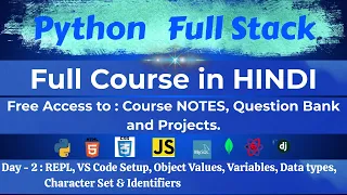 Python Full Stack Tutorial Day 2 Variables Data Types First Program