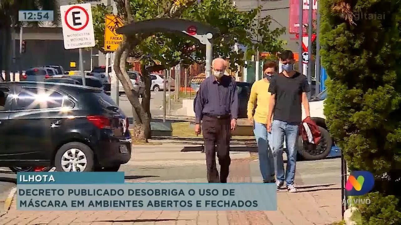 Decreto publicado desobriga o uso de máscara em ambientes abertos e fechados em Ilhota