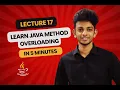 Java Method Overloading in 5 minutes With Code Examples Lecture 17 Tamil