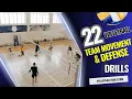 22 Team Volleyball movement and defensive drills