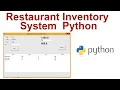 Restaurant Inventory System Python