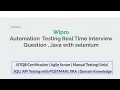 Wipro Automation Testing Interview Question Java with selenium