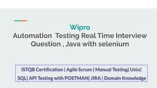 Wipro Automation Testing Interview Question Java with selenium
