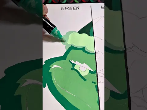 Drawing The Grinch🟢 #art #christmas #shorts