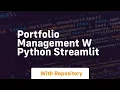 Portfolio management w python streamlit