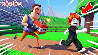 Wilson Minecraft TNT Adasını Trollüyor 🤣 Hello Neighbor Roblox