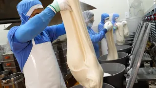 굳지않는 떡? 입 안에서 터지는 쫀득한 꿀떡 만드는 과정 making rice cake factory mass production factory- korean street food