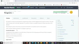 Solve Pangrams Problem on hacker rank using C